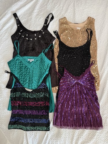 Sequin crochet cami top
